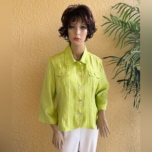 Ruby Rd lime green shimmer accent jacket